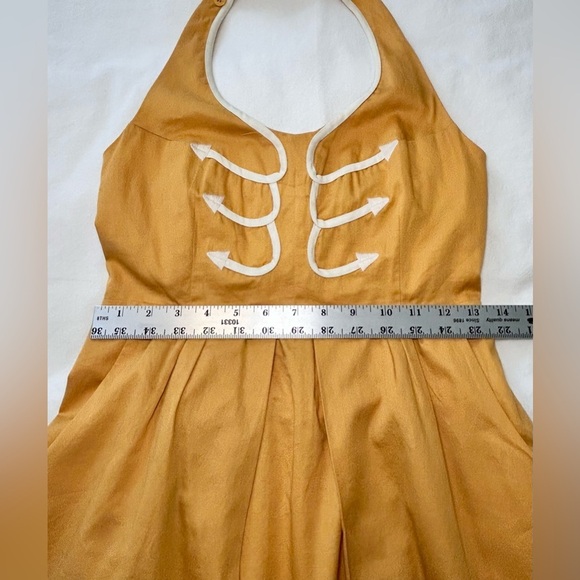 Anthropologie Floreat Fit & Flare Cotton Halter Dress w/ Pockets Sz 2 Nautical - Picture 11 of 12